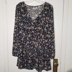 Kimchi Urban Outfitters Black Floral Dress with Slip